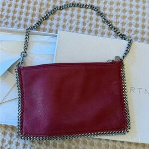 Stella McCartney Red Clutch with Silver Chain
